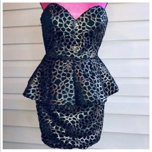 TERANI COUTURE PEPLUM DRESS